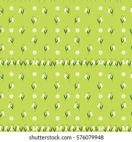 Spring background.Beautiful white snowdrops.Vector illustration.