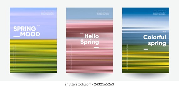 Spring backgrounds set. Creative gradients in spring colors. 