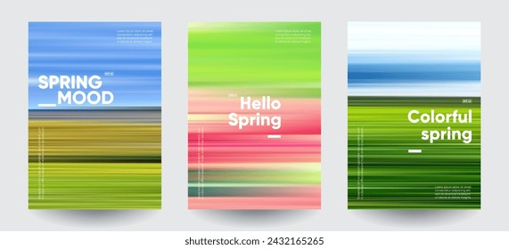 Spring backgrounds set. Creative gradients in spring colors. 