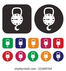 Spring balance / Manual weighing scale / Iron hanging scale . icon