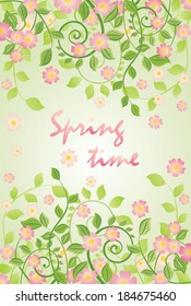 Spring banner with apple-tree blossom