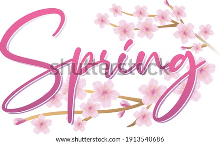 Spring Banner with Cherry Blossoms