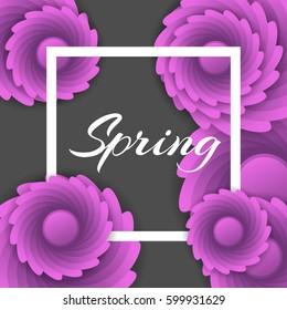 Spring Banner with colorful flower. Spring background. Vector illustration template, banners, flyers, invitation, posters, discount. Cosmetics, health, spa, beauty concept.