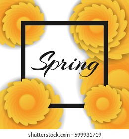Spring Banner with colorful flower. Spring background. Vector illustration template, banners, flyers, invitation, posters, discount. Cosmetics, health, spa, beauty concept.