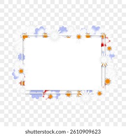 Spring Banner Frame Design with Colorful and Bokeh Flowers