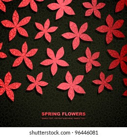Spring banner made of fancy paper flowers with space for Your text