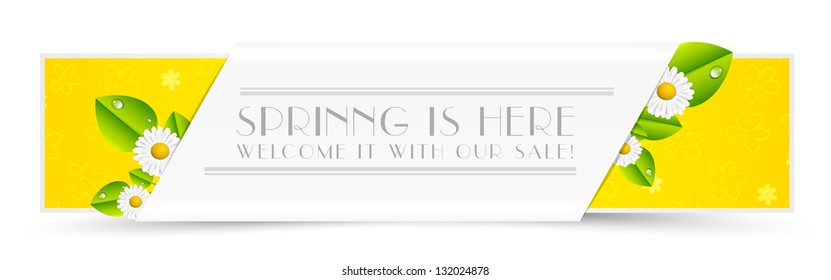 Spring Banner with Natural Floral Elements