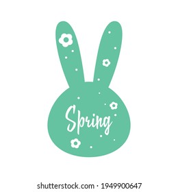 Spring banner with rabbit head