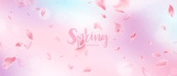 Spring Banner Template Cherry Blossom Vector Illustration Design