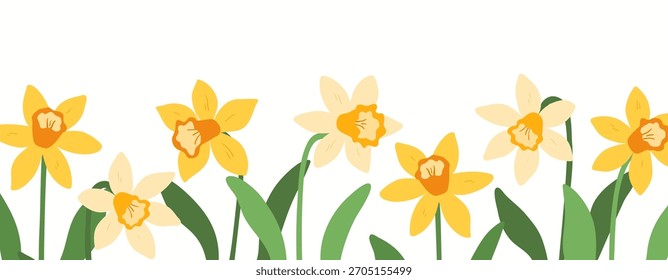 Modelo de banner de mola com narcisos