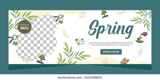 Frühlingsbannerdesign. Vektordesign