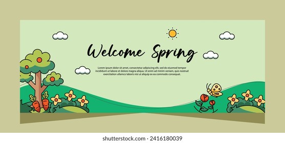 Spring banner template design. Vector design