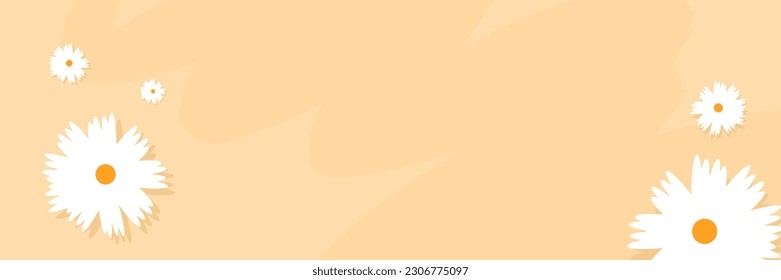 Spring banner template with flowers vector illustration. Nature concept.