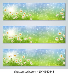 Spring banners vector templates collection