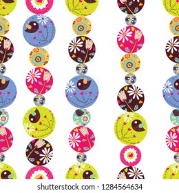 Spring beads. Cute spring seamless pattern.