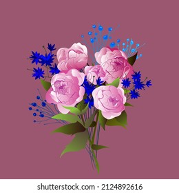 spring beautiful bouquet with peonies 