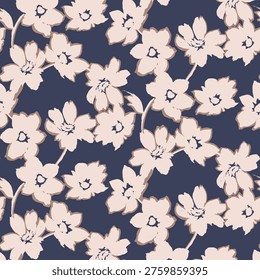 Spring beautiful floral pattern background. Floral brush strokes seamless pattern background for fashion prints, graphics, backgrounds and crafts