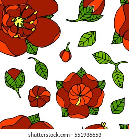 spring beautiful floral seamless pattern, handdrawn vector illustration