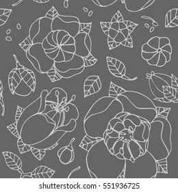 spring beautiful floral seamless pattern, handdrawn vector illustration