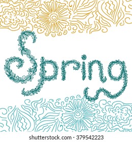 Spring beautiful nature pattern background vector illustration