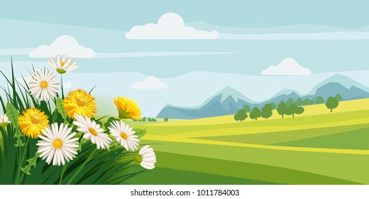 Beautiful Flower Scenery Stock Vectors, Images & Vector Art | Shutterstock