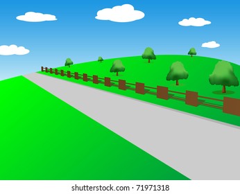 Spring beauty landscape. Vector illustration