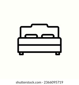 icono de la línea de cama de primavera, icono aislado en fondo claro, perfecto para sitio web, blog, logotipo, diseño gráfico, medios sociales, interfaz de usuario, aplicación móvil