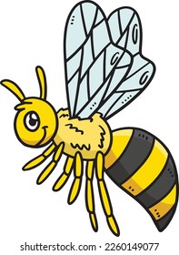 Spring Bee Cartoon Colored Clipart Illustration