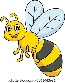Spring Bee Cartoon Colored Clipart Illustration