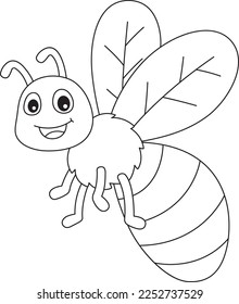 Spring Bee Isolated Coloring Page for Kids