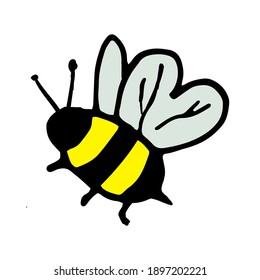 spring bee with wings vector illustration
