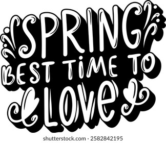 spring best time to love happy easter black vector graphic design quote