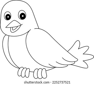 Spring Bird Isolated Coloring Page for Kids