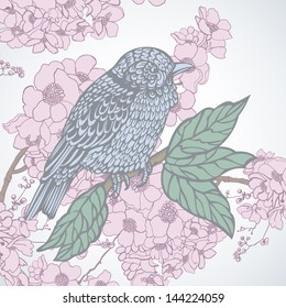 Spring bird on a branch