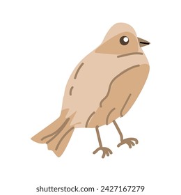Spring bird. Vector cartoon illustration in childish style. Can used for greeting card, banner and poster, sticker. 