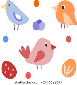 spring birds for design Vector illustration