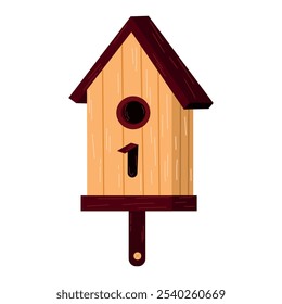 


Spring  birds house   single element. Cute craft houses for birds flat line vector elements white background
