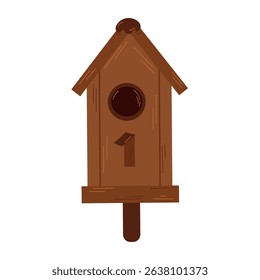 


Spring  birds house   single element. Cute craft houses for birds flat line vector elements white background
