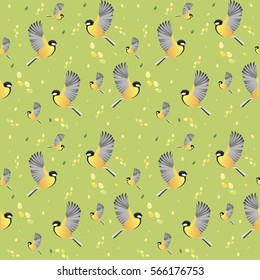 Spring Birds on the wallpaper. Background