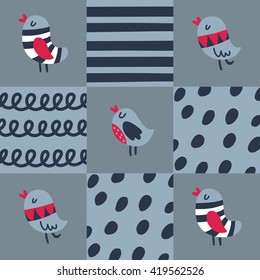 Spring birds pattern