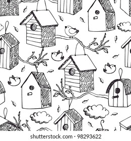 Spring birds pattern
