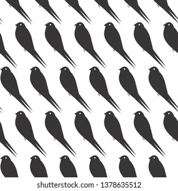spring birds seamless, pattern swallow