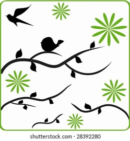 Spring birds. Vectors illustration