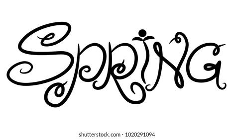 Spring black text on white background.