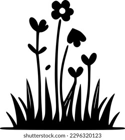 Spring - Black and White Isolated Icon - Vector illustration