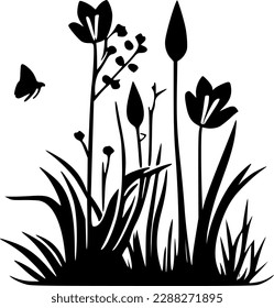 Spring | Black and White Vector illustration