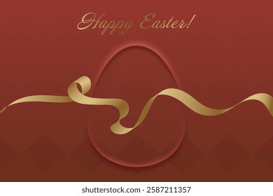 Spring Blessings. Festive Easter background, golden ribbon, faith, resurrection, sacred holiday, prayer, seasonal renewal, divine grace, religious joy, church gathering.