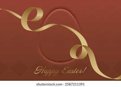 Spring Blessings. Red Easter background, golden ribbon, faith, prayer, holy celebration, rebirth, Christian spirituality, grace, joyful tradition, seasonal renewal.