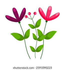 Spring Bloom Flat Vector Graphics Elegant and Versatile Floral Design