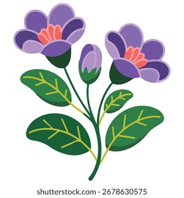 Spring bloom flower isolated vector illustration
